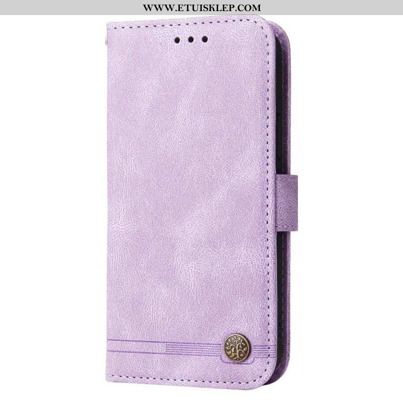 Etui Folio do Poco M4 5G Nit I Pasek Ze Sztucznej Skóry